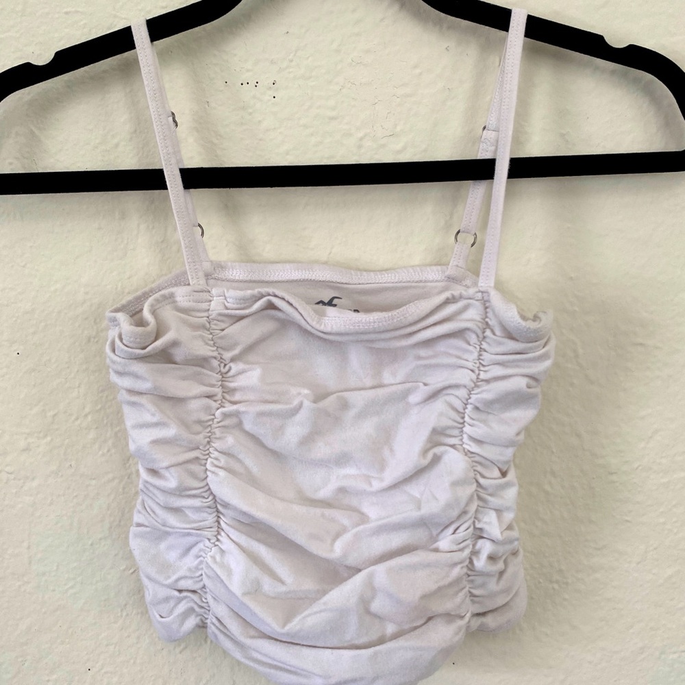 Hollister White Scrunched top